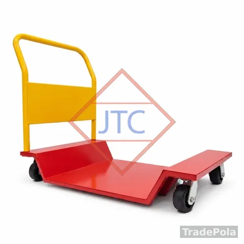 400Kg Low-Profile Steel Platform Trolley – 40″ Easy-Loading Trolley with Detachable Handle