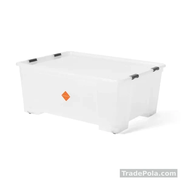 Plastic Storage Box Transparent with Wheels 130 LTR (Phoenix)