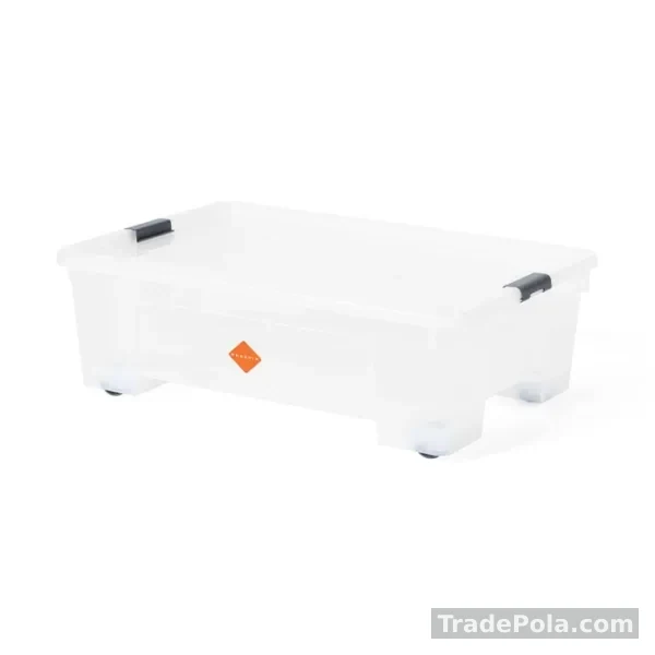 Plastic Storage Box Transparent with Wheels 30 LTR (Phoenix)