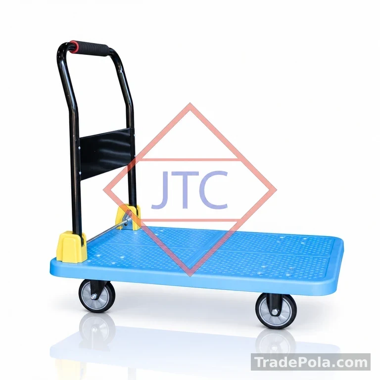 Premium Grade Plastic Platform Folding 4 Wheel Trolley 34” X 22″ with 300Kg Capacity
