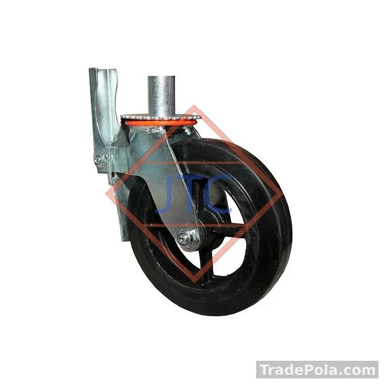 Swivel Type Lockable Heavy Duty 8″ x 2″ Rubber Scaffolding Wheel