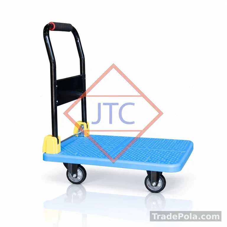 Premium Grade Plastic Platform Folding 4 Wheel Trolley 27.5” X 18.5″ with 200Kg Capacity