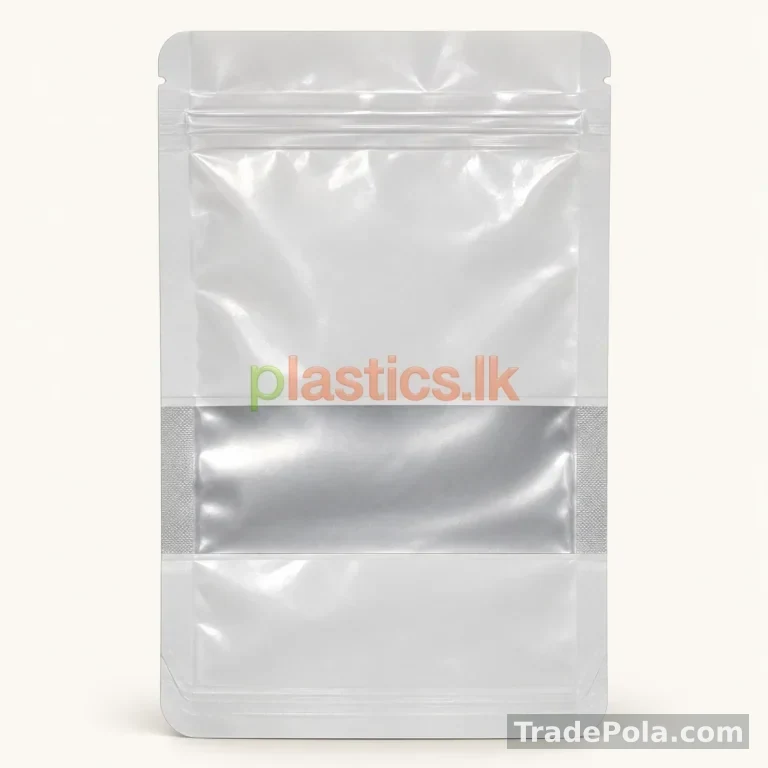 White Kraft Stand-Up Ziplock Pouches