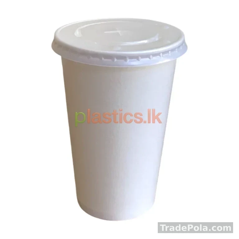 White paper cups with lids