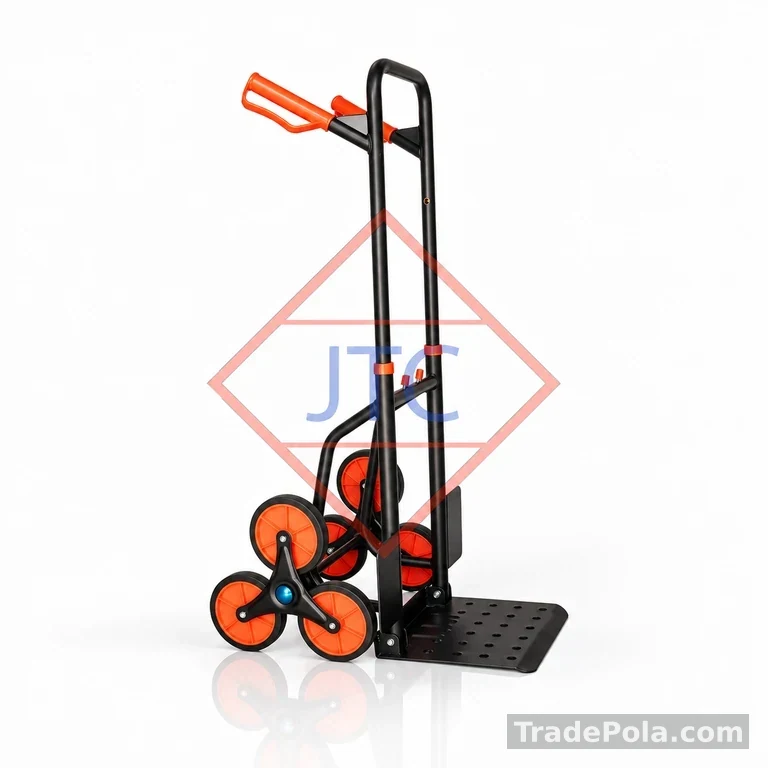 Heavy Duty Stair Climber Hand Truck With Folding Base And Adjustable Handle – 300 Kg Loading Capacity