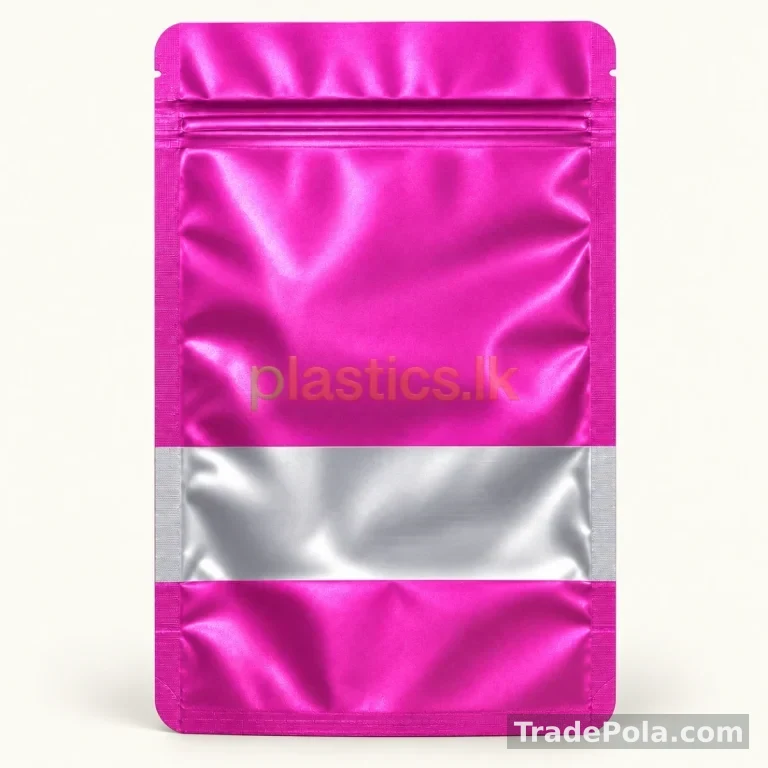 Pink Stand-Up Ziplock Pouches with Window