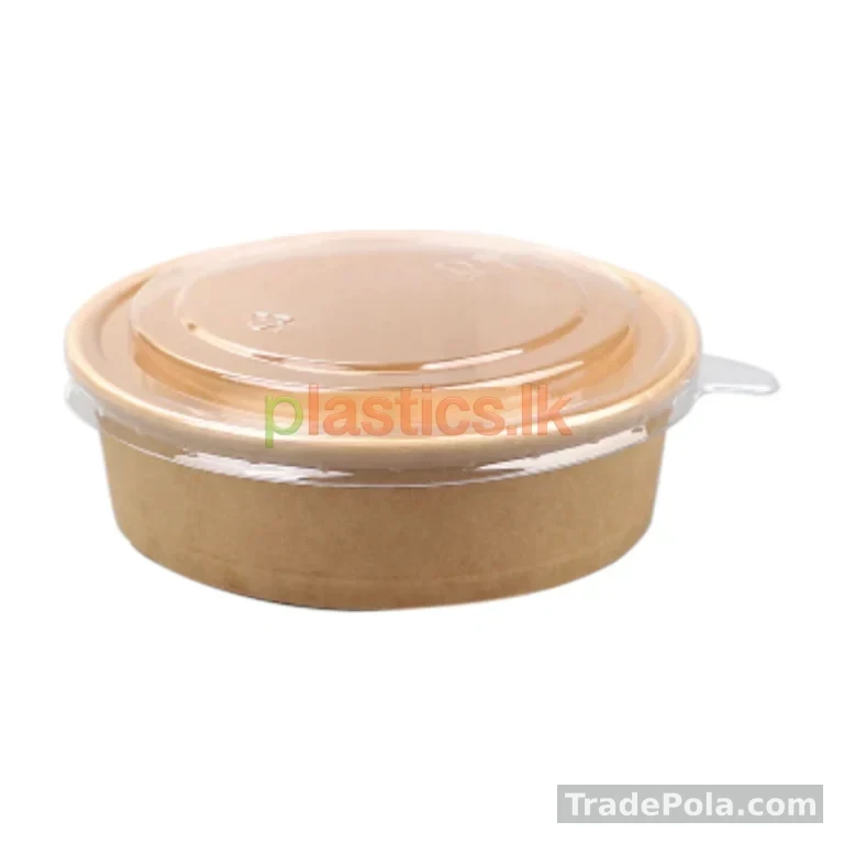 Kraft Paper Bowls with Plastic Lids