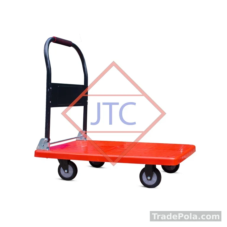 Plastic Platform Folding 4 Wheel Trolley 34” X 22″ with 250Kg Capacity