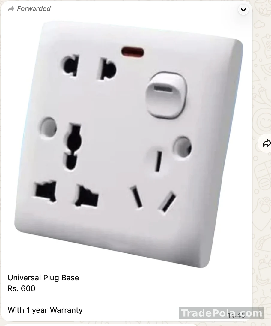 Universal Plug Base — 1 Year Warranty