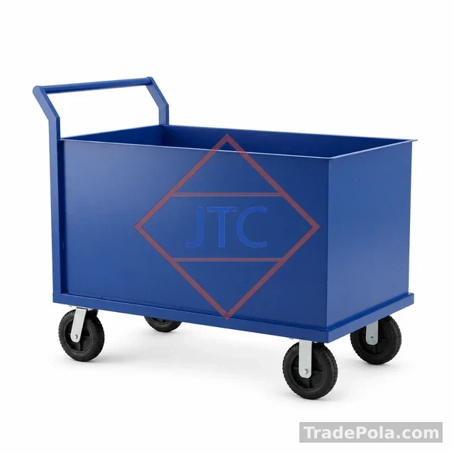 Heavy-Duty 4-Wheel Trolley with Side Coverings | 500 Kg Platform Cart for Warehouse & Industrial Use