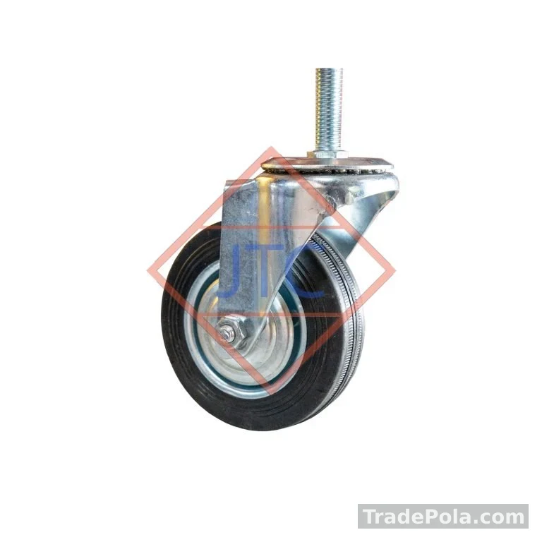 4″ Rubber Threaded Stem Caster Wheel