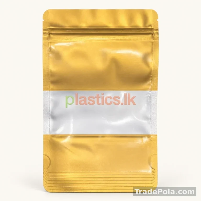 Gold Foil Stand-Up Ziplock Pouches with Window
