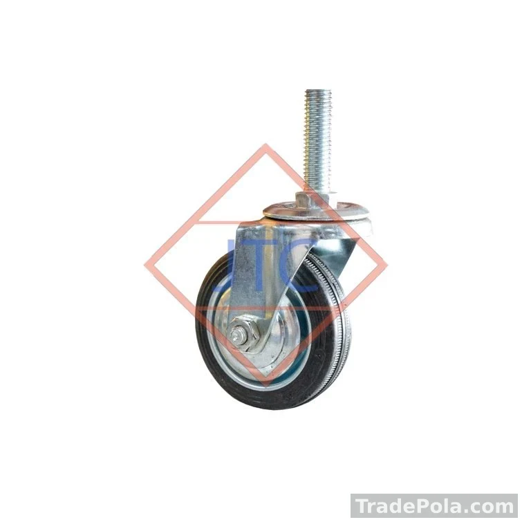 3″ Rubber Threaded Stem Caster Wheel