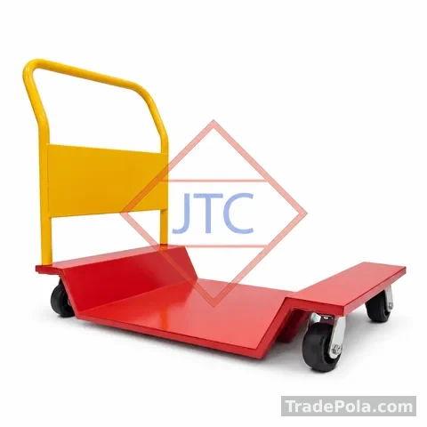 400Kg Low-Profile Steel Platform Trolley – 40″ Easy-Loading Trolley with Detachable Handle