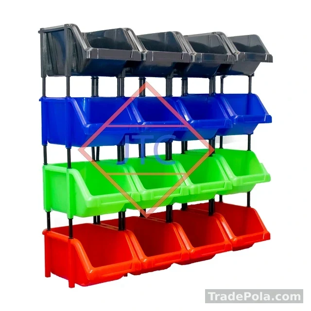 Storage Bin Rack 16 pcs – Large