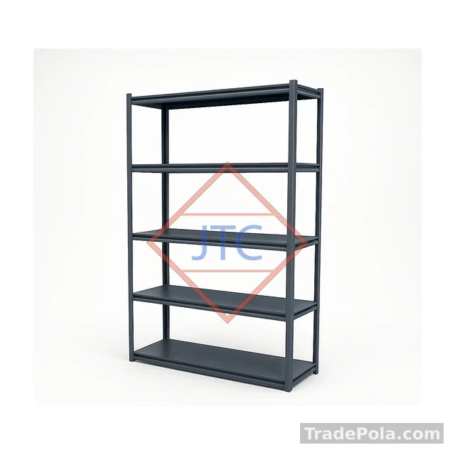 Modular Bolt-less Steel Rack (H: 72″ x W: 47″ x D: 16″) With 5 Shelves And 100 Kg Loading Capacity Per Shelf (Black)